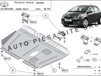 Scut metalic motor Toyota Yaris benzina fabricata in perioada 2005 - 2011 APS-26,176 piesa NOUA