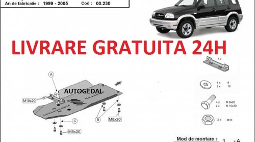 Scut metalic otel 2mm pentru cutia de viteze 