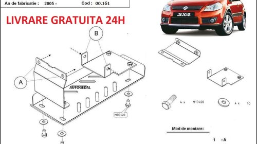 Scut metalic otel 3mm pentru diferential Suzu