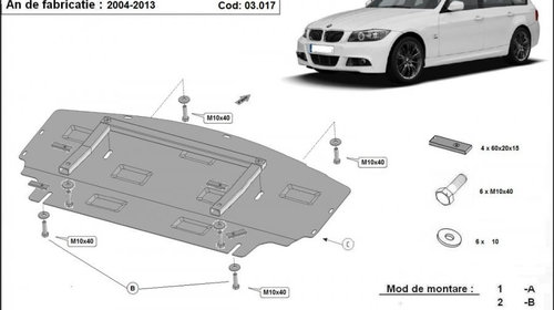 Scut metalic radiator si bara fata Bmw Seria 