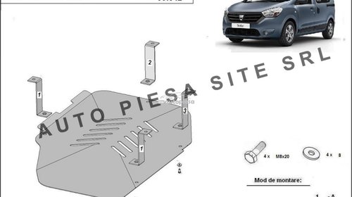 Scut metalic rezervor Dacia Dokker fabricata 