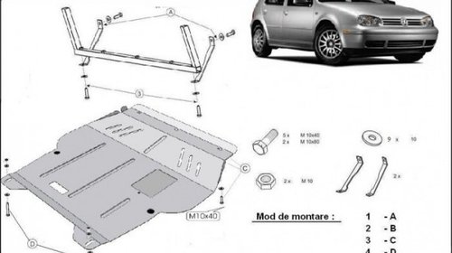 Scut metalic VW Golf IV / Bora / Leon / Octavia / A3