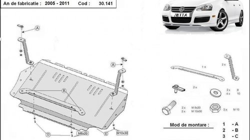 Scut metalic VW Jetta dupa 2005