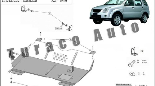 Scut metalice motor Subaru Justy 2003-2007