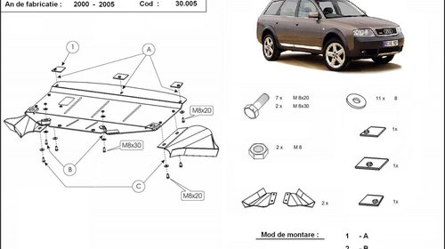 Scut motor Audi Allroad I 1999-2005