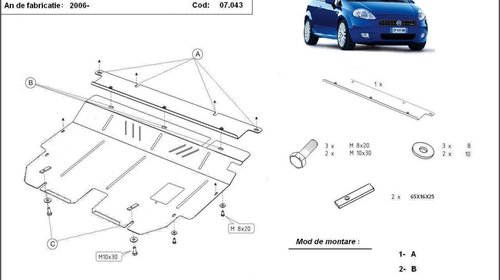 Scut motor Fiat Punto dupa 2006