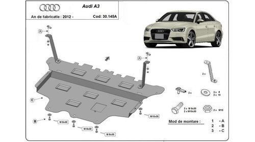 Scut motor metalic (8v) - cutie viteza automata Audi A3 (2012->) [8VA,8VF] #5