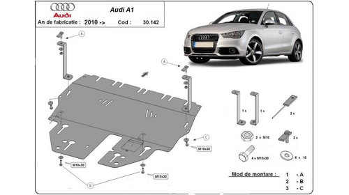 Scut motor metalic Audi A1 (2010->2014) [8X] #5