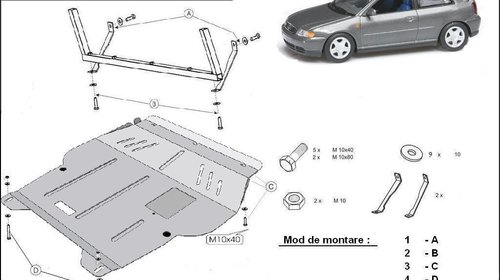 Scut motor metalic Audi A3 1996-2003