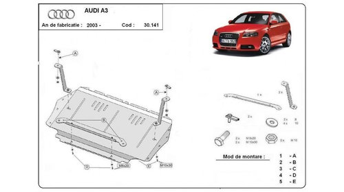 Scut motor metalic Audi A3 (2003-2012) [8P1] #5