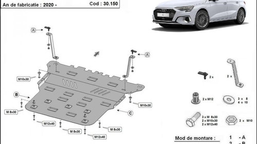 Scut motor metalic Audi A3 8Y 2020-prezent