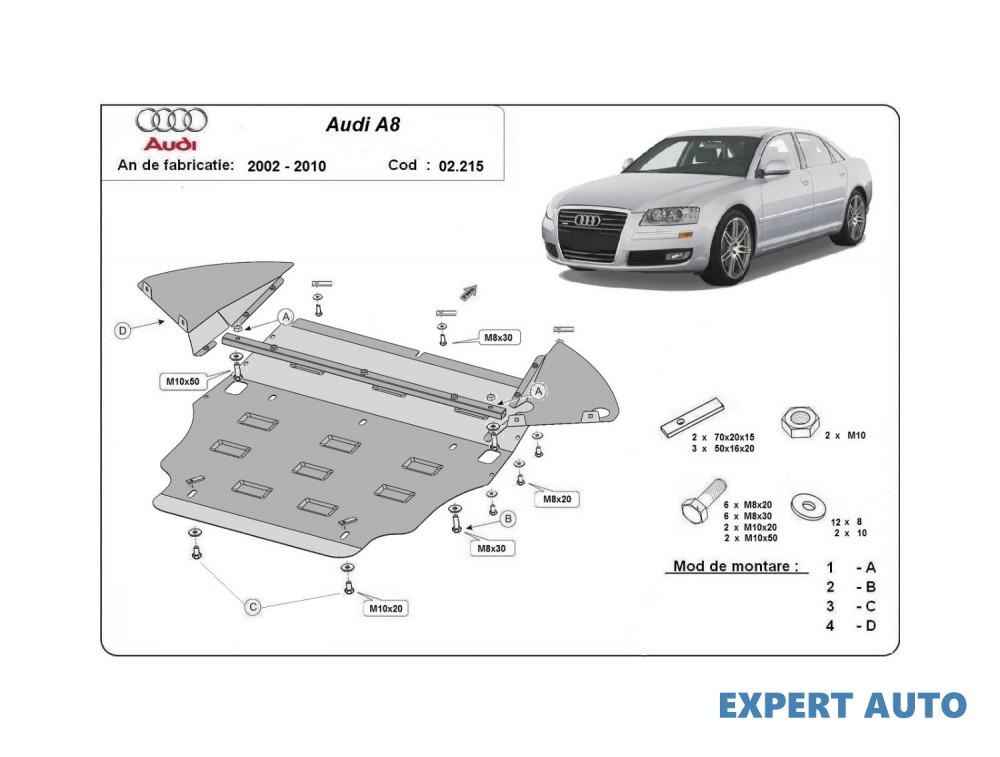 Scut motor metalic Audi A8 (2002-2007) [