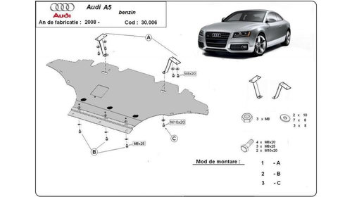 Scut motor metalic - benzina Audi A5 Coupe (2007-2011) [8T3] #5