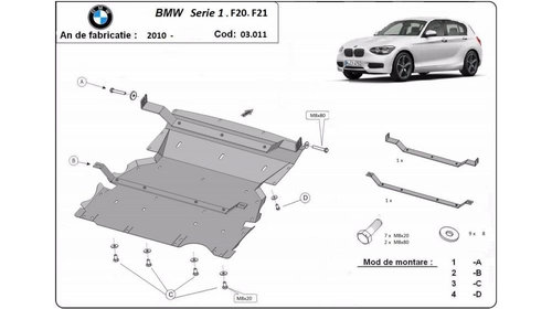 Scut motor metalic BMW Seria 1 (2010->) [F20] #5