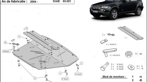 Scut motor metalic BMW X3 dupa 2004