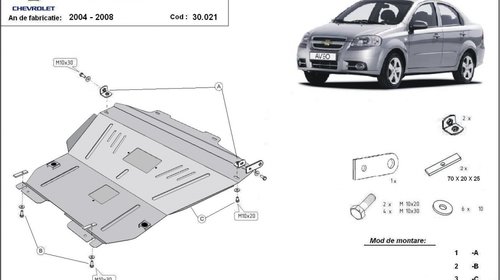 Scut motor metalic Chevrolet Aveo dupa 2006