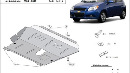 Scut motor metalic Chevrolet Aveo dupa 2008