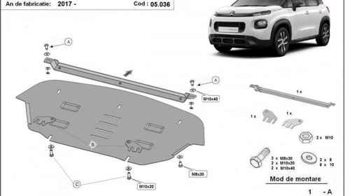 Scut motor metalic Citroen C3 Aircross 2017-p