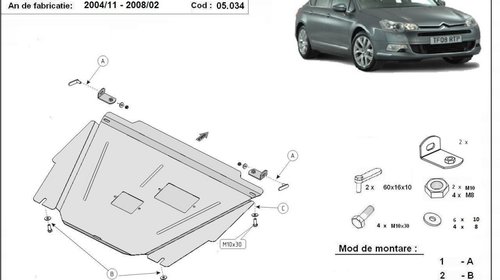 Scut motor metalic Citroen C5 2001 - 2004