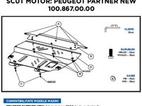 Scut Motor Metalic Citroen. Peugeot New 2008- Asam 100.867.00.00 65520