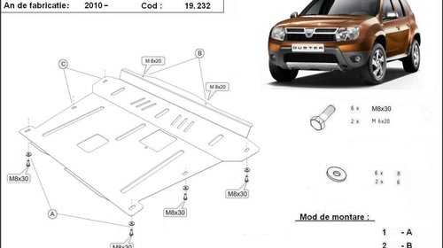 Scut motor metalic Dacia Duster la 220 lei!