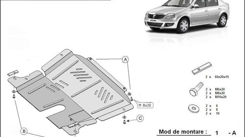 Scut motor metalic Dacia Logan dupa 2005