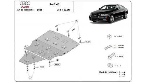 Scut motor metalic , fara laterale Audi A6 (2004-2008) [4F2, C6] #5