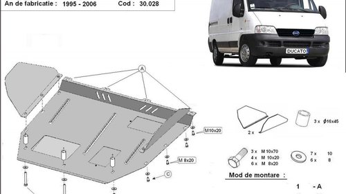 Scut motor metalic Fiat Ducato 1995 - 2006