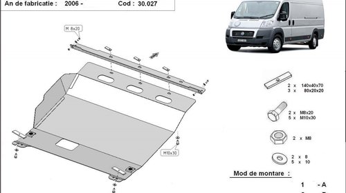 Scut motor metalic Fiat Ducato dupa 2006