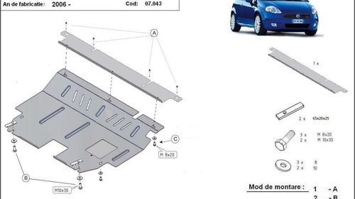 Scut motor metalic Fiat Grande Punto dupa 200