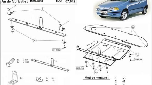 Scut motor metalic Fiat Punto 1993-2006