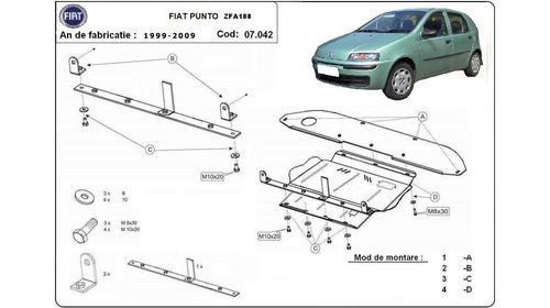 Scut motor metalic Fiat Punto (1999-2010) [188] #5