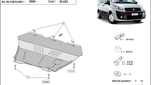 Scut motor metalic Fiat Scudo, 1.8HDI,1.9TD,2