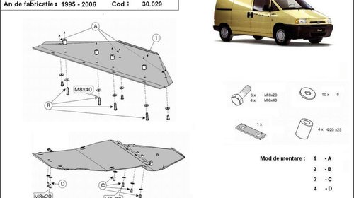 Scut motor metalic Fiat Scudo 1995 - 2006