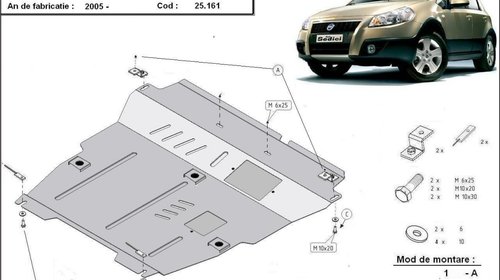 Scut motor metalic Fiat Sedici dupa 2005