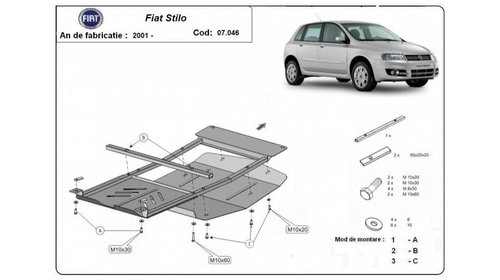 Scut motor metalic Fiat Stilo (2001-2010) [192] #5