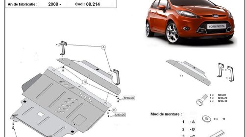 Scut motor metalic Ford Fiesta dupa 2008