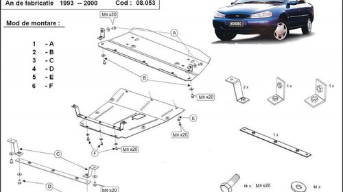 Scut motor metalic Ford Mondeo 1993 - 2000