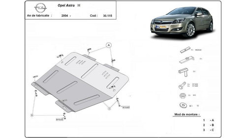 Scut motor metalic h Opel Astra H (2004-2009)[A04] #5