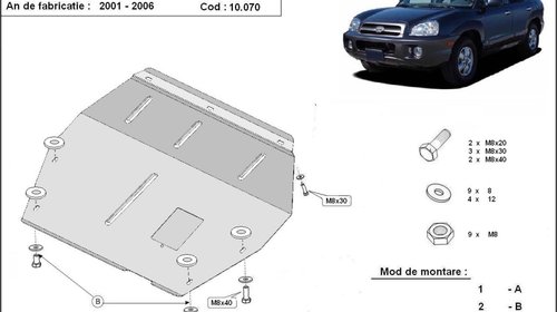 Scut motor metalic Hyundai Santa Fe 2001 - 20