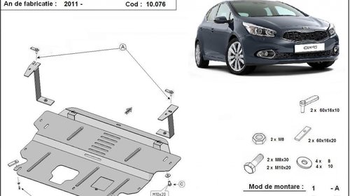 Scut motor metalic Kia Ceed' dupa 2011