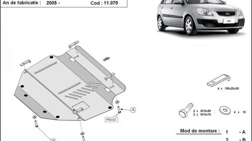 Scut motor metalic Kia Rio dupa 2005