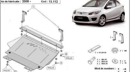 Scut motor metalic Mazda II dupa 2008