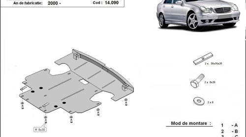 Scut motor metalic Mercedes C-Classe, W203, 2