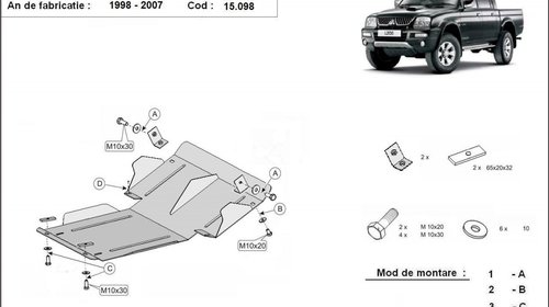 Scut motor metalic Mitsubishi L200 1998-2007