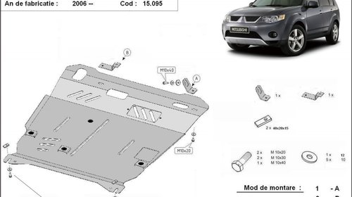 Scut motor metalic Mitsubishi Outlander dupa 