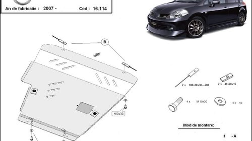 Scut motor metalic Nissan Tiida dupa 2007