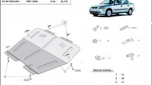 Scut motor metalic Opel Astra G dupa 1997