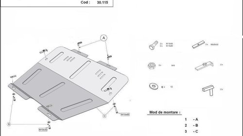 Scut motor metalic Opel Astra H dupa 2004