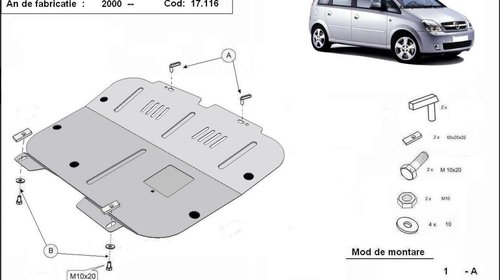 Scut motor metalic Opel Meriva dupa 2000